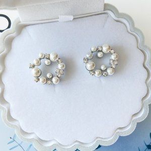 3/$35 Gold Pearl Circle Stud Earrings
